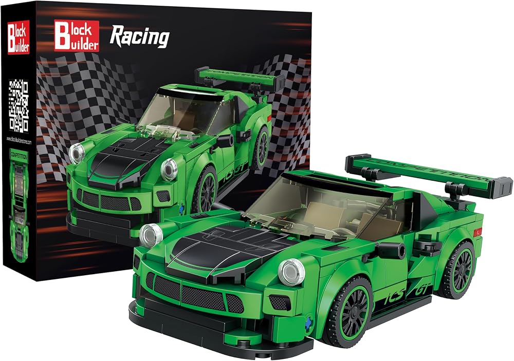 Green Sports Coupe building block set