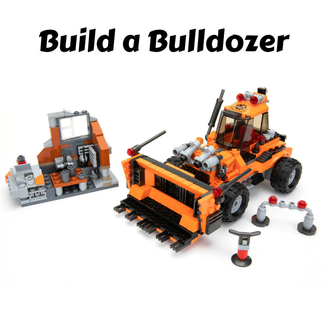 Block Builder Bulldozer Block Set (521pcs) and Construction Forklift.