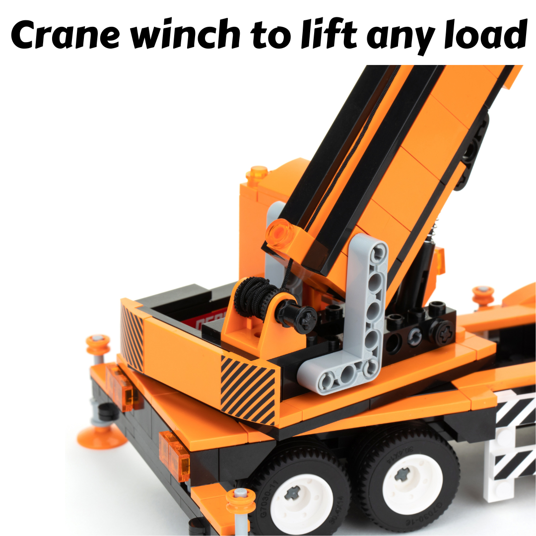 Block Builder Mobile Crane Building Block Set (475pcs) and Construction Tower Crane.